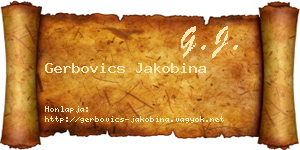 Gerbovics Jakobina névjegykártya
